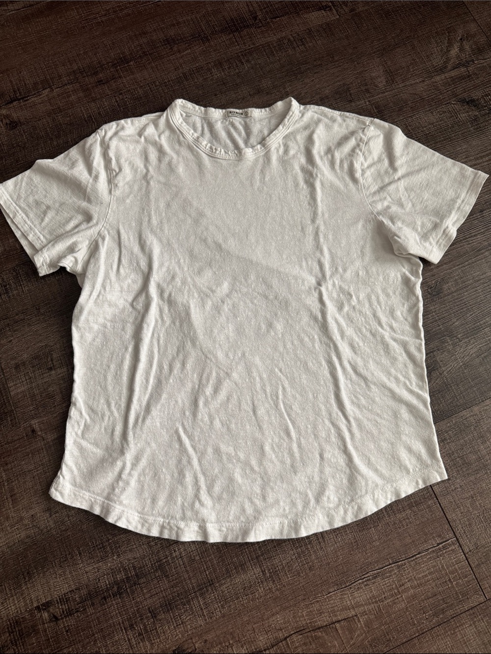 Buck Mason White Crewneck Cotton T-Shirt